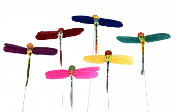 Dragonflies with Wires Assorted Colors S/12 3'' 