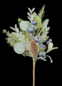 Eucalyptus Pine Pick with Pine Cone and Blue Berries 18''