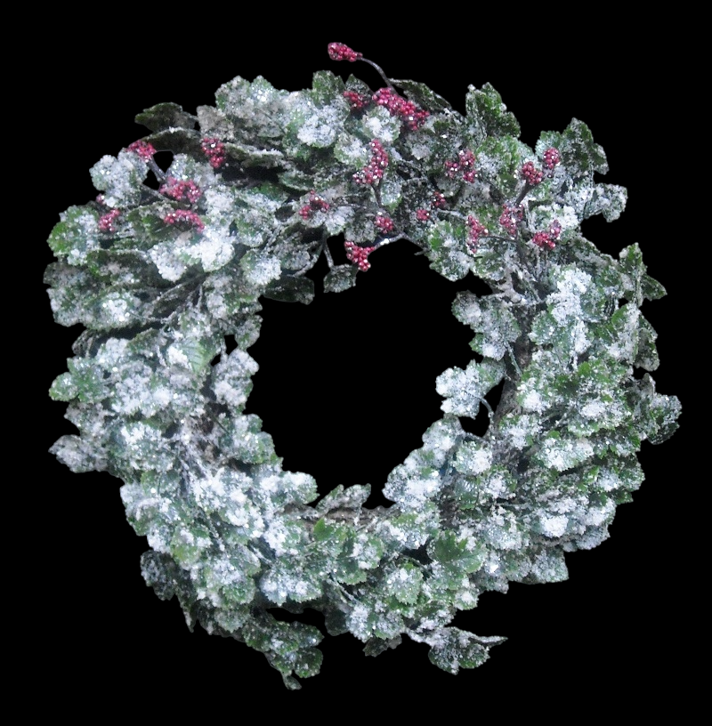 Frosted Mini Grape Leaf & Berry Wreath
24"