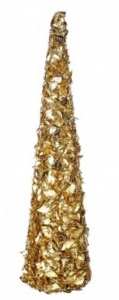 Gold Glamour Sequined Cone Tree Two Sizes 