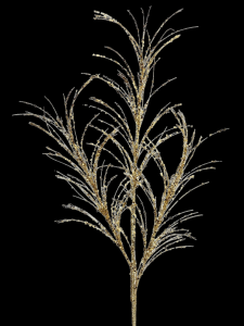 Gold Glitter/Sequin Pampas Grass Spray x 3 34''