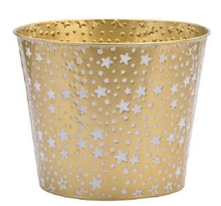 Gold Metal Pot Cover with White Stars
8.5''