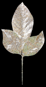 Gold/Silver Glittered Magnolia Leaf Spray S/6 17"