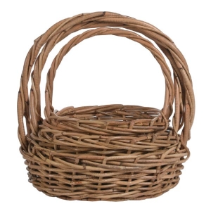 Heavy Round Rattan Design Baskets with Liners S/3 10'' - 14'' 