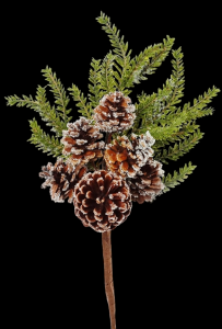 Iced Pine Pine Cone Pick 16'' 