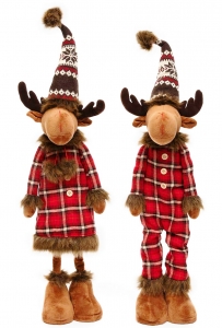 Max & Macy Standing Moose Couple With Expandable Legs S/2