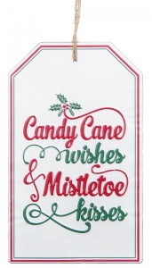 Metal Candy Cane Wishes Hang tag Two Sizes
