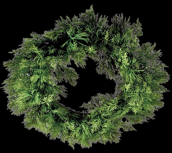 Mixed Cedar Pine Wreath 15"