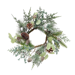 12'' Mixed Pine Juniper Candle Ring
