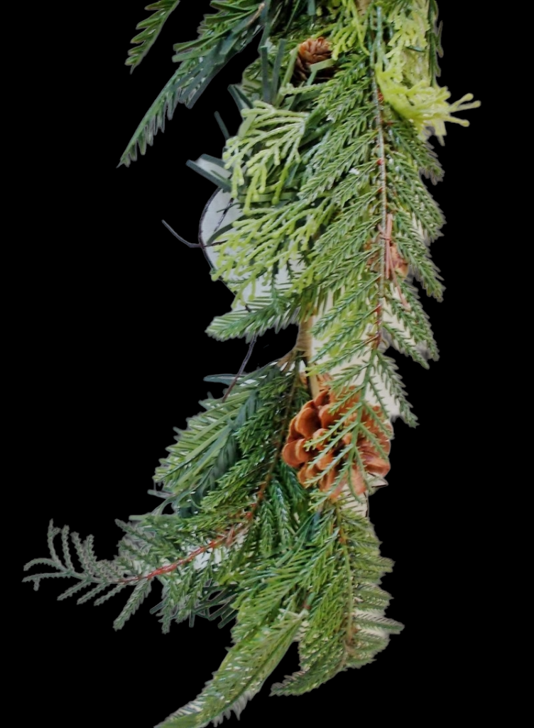 Mixed Pine Pine Cone Cedar Garland 4'