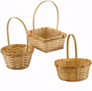 Natural Design Basket Assortment with Liners S/12 6''- 7'' 