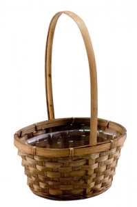 Stained Oval FTD Happy Birthday Design Basket with Liner 7.5'' x 3'' 