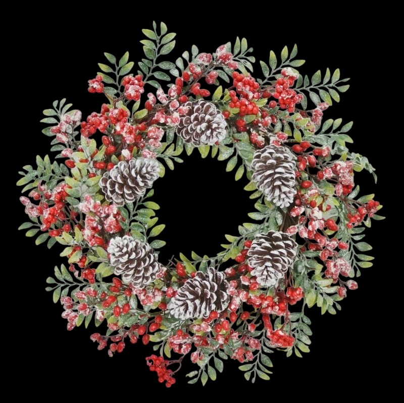 Pine Cone Berry Wreath 24''