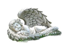 Resin Angel Lying in Wing 8.5'' x 5'' 
