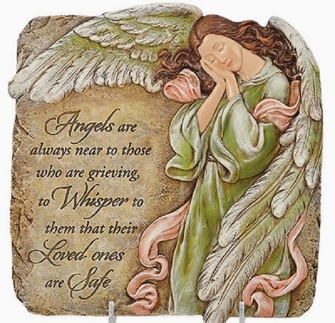 Resin Memorial Angel Plaque 12'' 