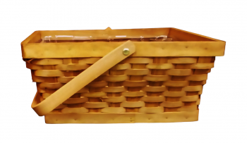 Rectangular Wood Chip Design Basket with Liner 11'' x 8" x 5"