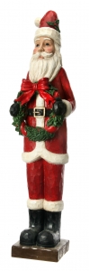 Resin Carved Santa with Wreath 47'' 