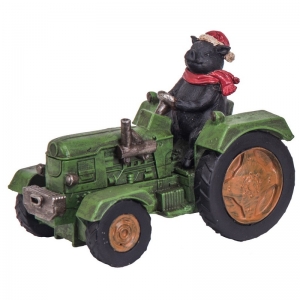 Resin Santa Pig on Tractor S/2
