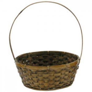 Round Stained Design Basket with Liner 10.5''