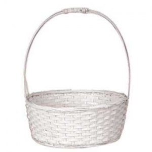 Round White Design Basket with Liner
10.5''