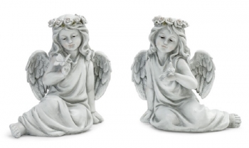 Resin Sitting Angels S/2 7''