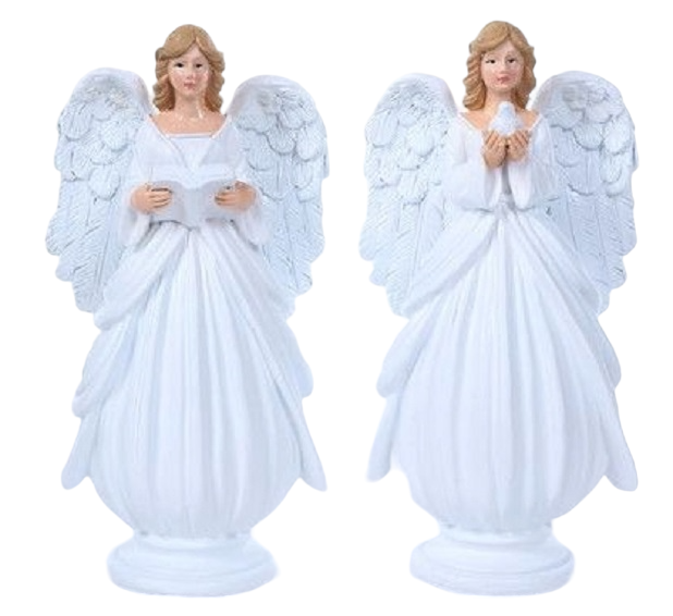Small Resin Angel On Pedestal S/2 8'' 