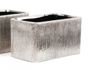 Silver Etched Rectangular Planter
8" x 4.5"
