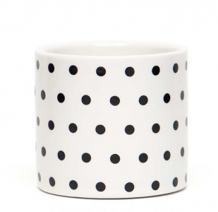 Small Ceramic White Polka Dot Pot 2.5''