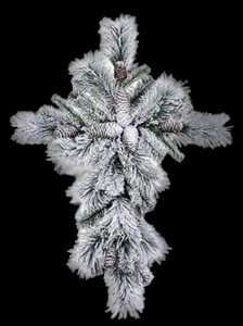 Snow Pine Cross 30"