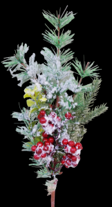 Snowy Pine Spray with Berries 18''