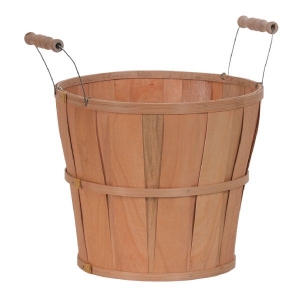 Split Wood Bushel Basket Pot Cover with Liner 9'' 