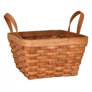 Square Wood Chip Design Basket with Liner 2 Sizes Available 8'' and 10'' 