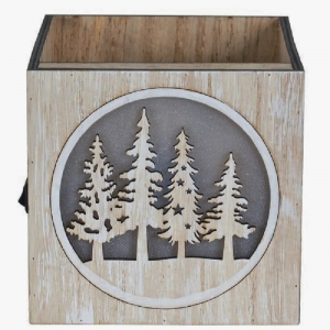 Square Wooden LED Tree Design Box
4.75", Battery Included