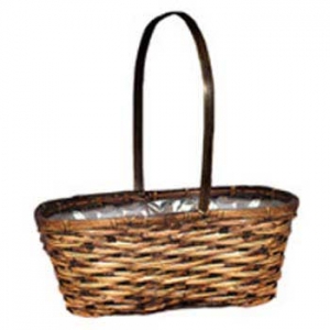 Stained Peanut Basket with Handle 6''