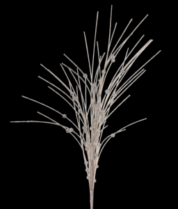 White Glitter Grass with Beads 27'' 