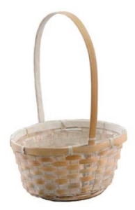White Oval FTD Birthday Design Basket with Liner 7.5'' x 3'' 