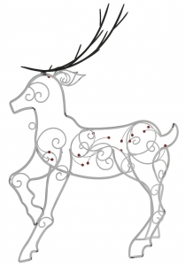 White Wire Free Standing Deer 40''