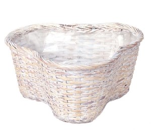 Whitewashed Triple Basket Pot Cover 6''
