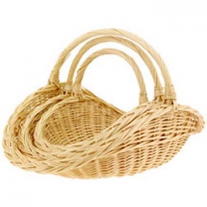 Extra-Large Peeled Willow Fireside Baskets S/3 19'' - 25'' 
