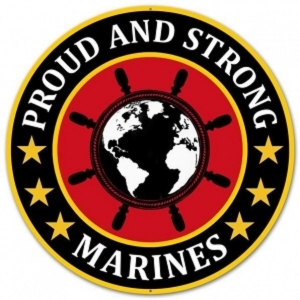Metal Marines Sign 12" 