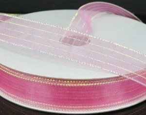 #3 Hot Pink Sheer with Stripes 
5/8" x 50yd!
