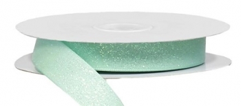 #3 Iridescent Mint Glitter Satin 
5/8" x 10yd
