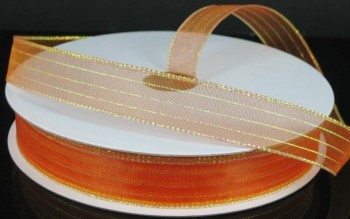 #3 Orange Sheer with Stripes 
5/8" x 50yd!