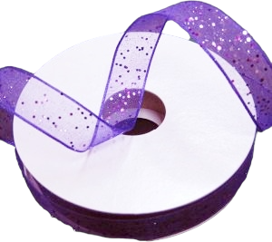 #3 Purple Sheer with Glitter 5/8" x 25yd