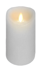 White LED Flickering Flameless Pillar Candle with Timer 5'' x 8'' 
Works with Remote 32754