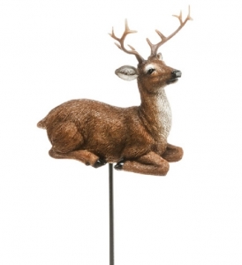 Resin Lying Deer Stick In Pick S/2
5", 9.5" Removable Pick
