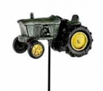 Green Resin Tractor Stick In Pick S/2
3.75" Tractor, 9.5" Removable Pick