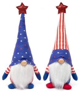 Americana Gnome Tall Stars and Stripes S/2 15'' 