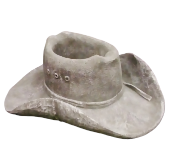 Concrete Cowboy Hat Planter
14" Overall, Has 5" Opening