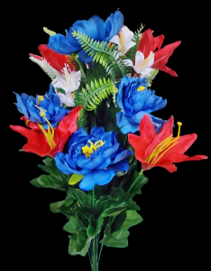 Red/White/Blue Mixed Peony Lily Filler x 18 24" 